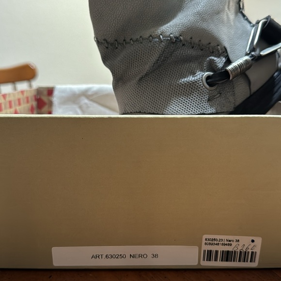 A.S.98 Blue Moto booties patchwork detail with harness EU 38 - Picture 7 of 10